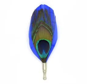 Peacock Blue Feather Pin