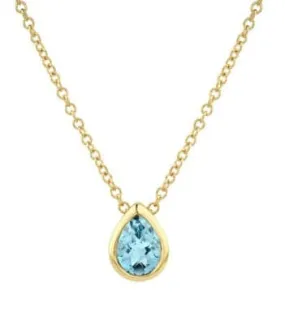 Pear-Cut Aquamarine Pendant Necklace