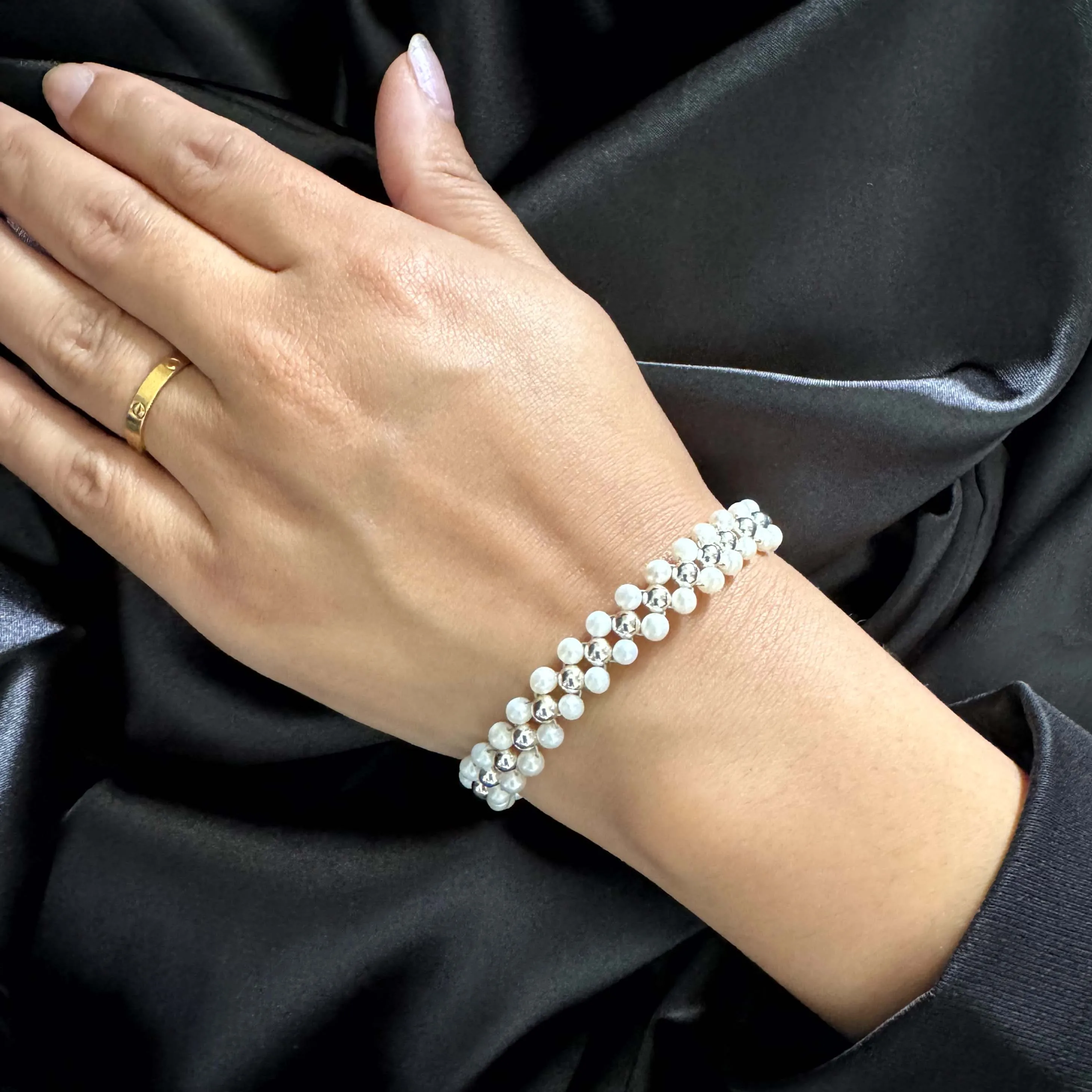 Pearl Silver Bracelet-1pc