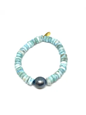 Perle by Lola Tahitian Pearl and Larimar Bracelet