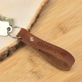 Personalized Genuine Leather Name Key Chain