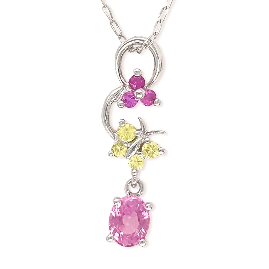 Pink & Yellow Sapphire Necklace