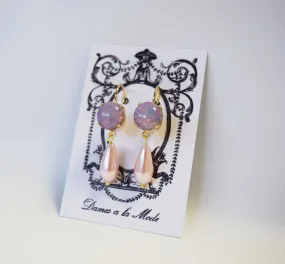 Pink Opal and Pearl Earrings