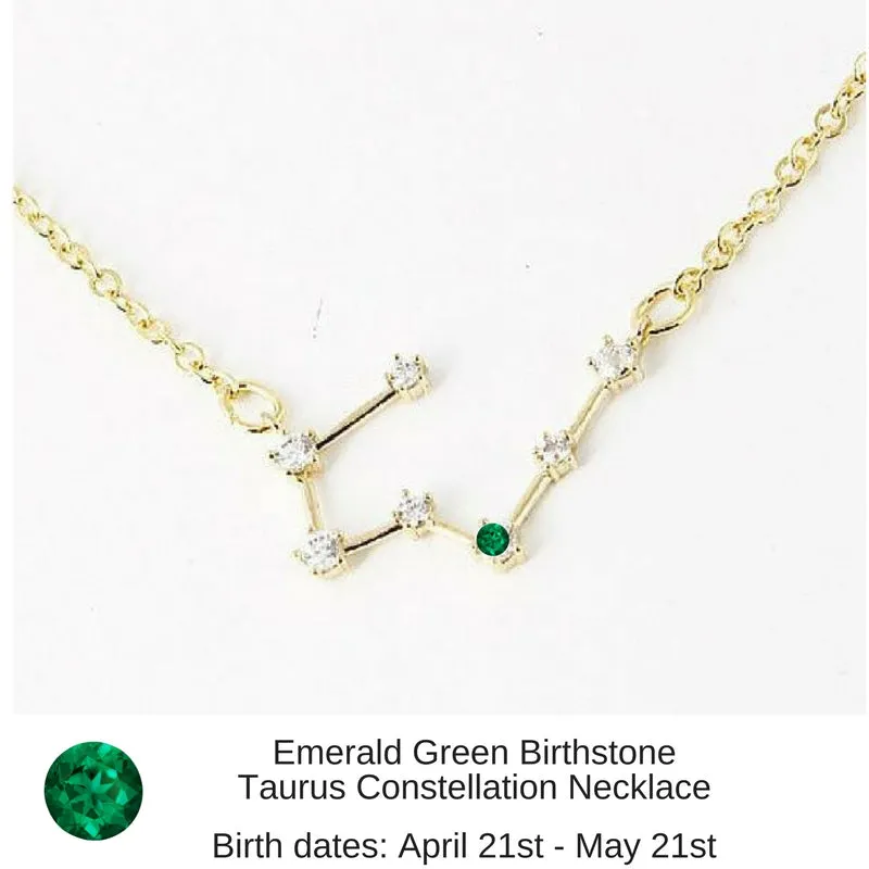 Pisces Aquamarine Birthstone Constellation Zodiac Necklace - "Star Candy"