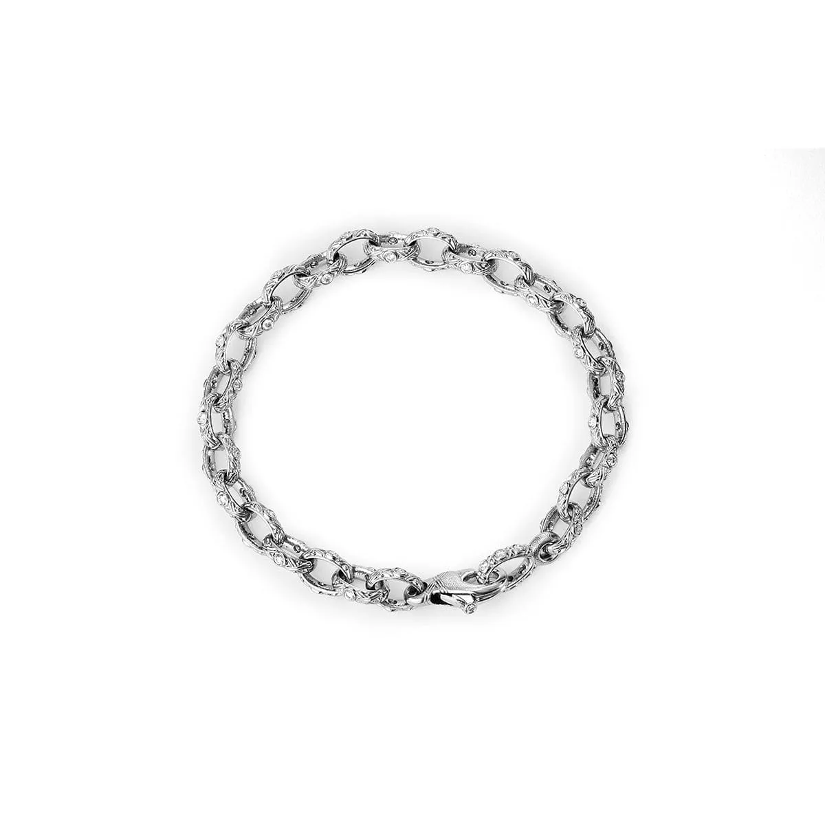 Platinum and Diamond Milgrain "Victorian" Chain Bracelet - B-10PP