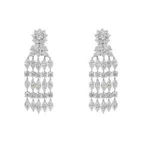 Platinum Diamond Chandelier Drop Earrings