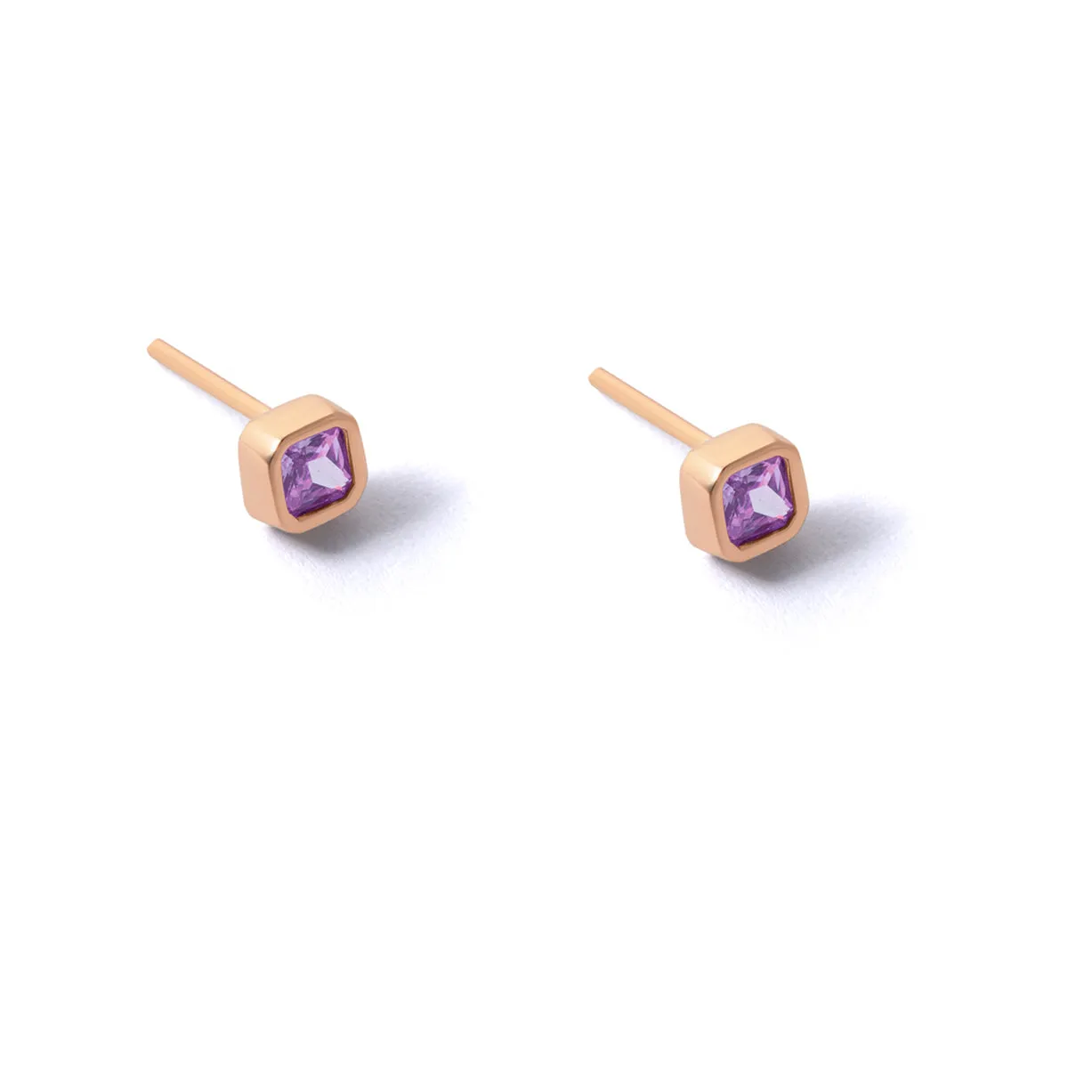 Purple Narmela Square Stud Earrings