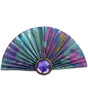 Purple/Green Fan Brooch