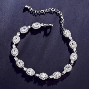 "Alexa" - Cubic Zirconia Bridal Bracelet - Available in Silver, Rose Gold and Yellow Gold