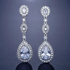 "Alexa" - Cubic Zirconia Bridal Earrings - Available in Silver and Rose Gold