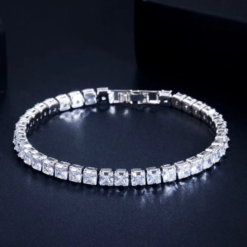 "Allana" - Cubic Zirconia Bridal Three-Piece Jewelry Set - Available in Silver and Gold