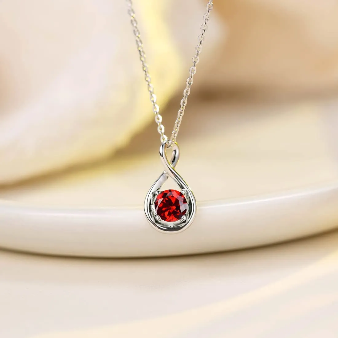 "Birthstone" January Gemstone Sterling Silver Necklace