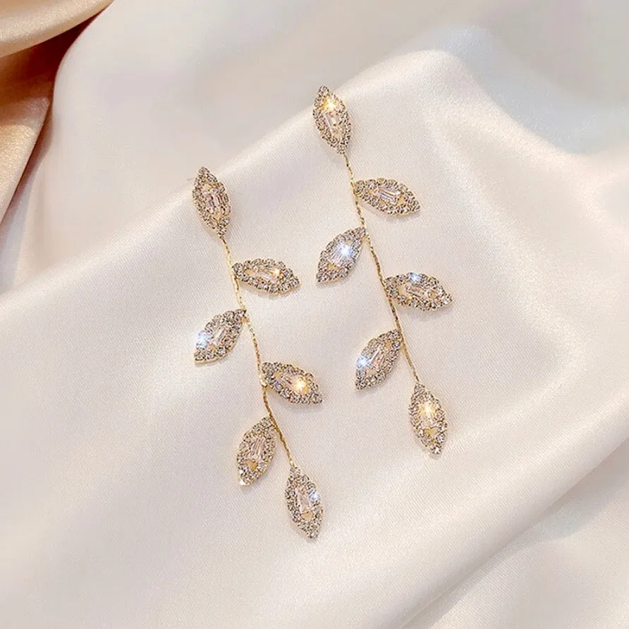 "Claudette" - Cubic Zirconia Bridal Earrings - Available in Gold and Silver