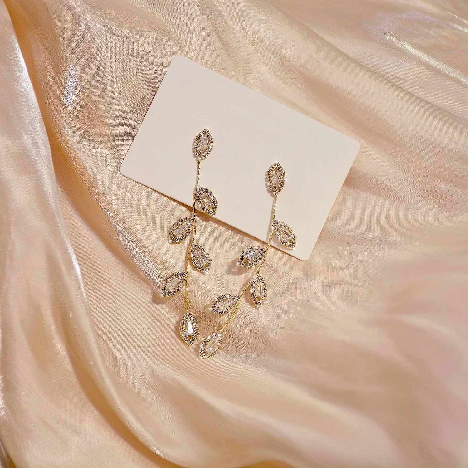 "Claudette" - Cubic Zirconia Bridal Earrings - Available in Gold and Silver