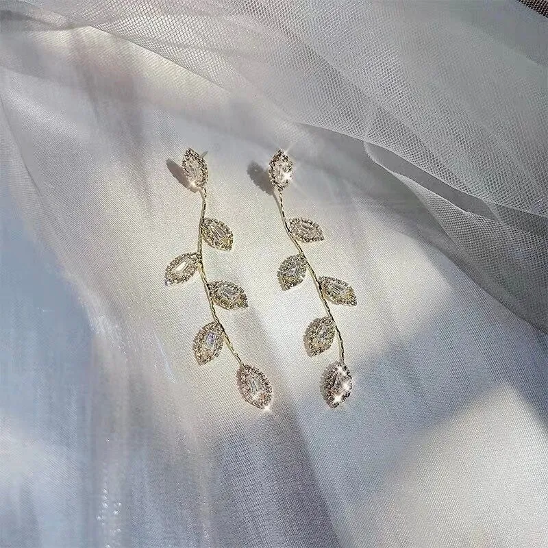 "Claudette" - Cubic Zirconia Bridal Earrings - Available in Gold and Silver