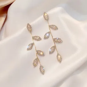 "Claudette" - Cubic Zirconia Bridal Earrings - Available in Gold and Silver