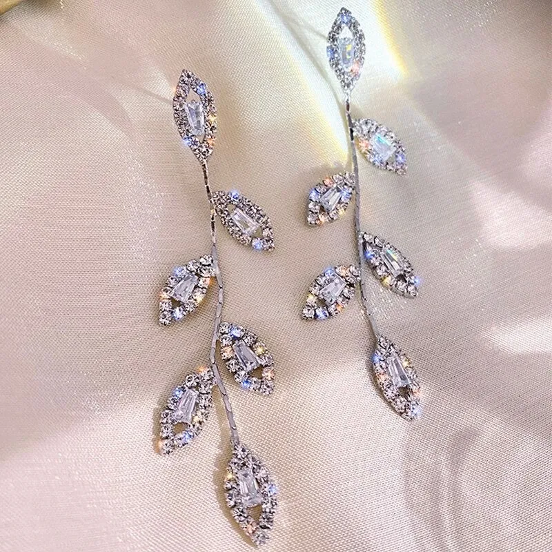 "Claudette" - Cubic Zirconia Bridal Earrings - Available in Gold and Silver