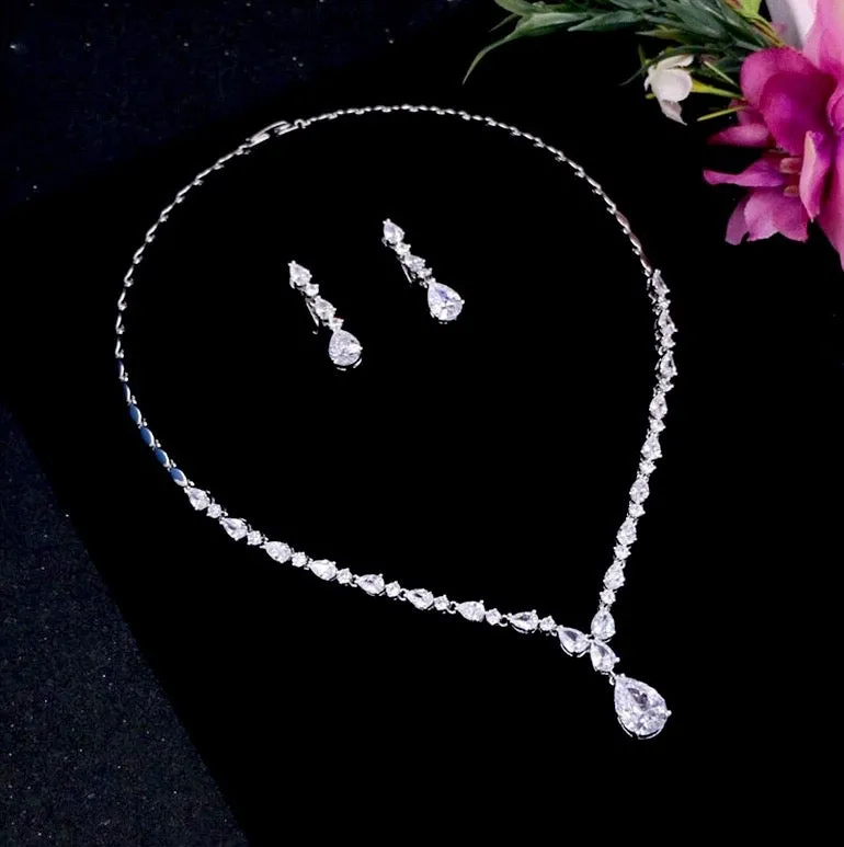 "Colette" - CZ Bridal Jewelry Set - Available in Silver, Rose Gold and Yellow Gold