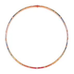 R.08® Une Rainbow Sapphire Necklace | Rose Gold