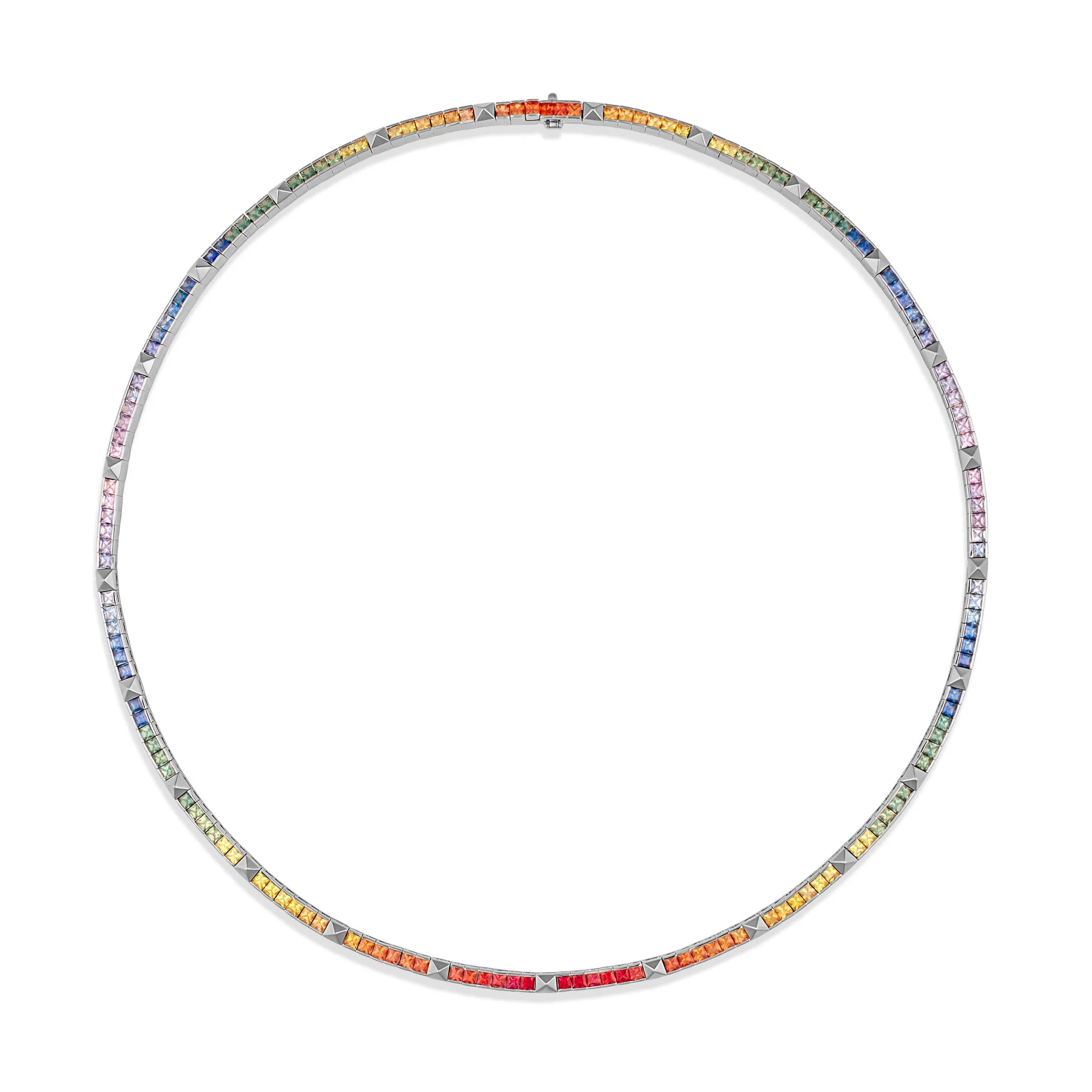 R.08® Une Rainbow Sapphire Necklace | Rose Gold