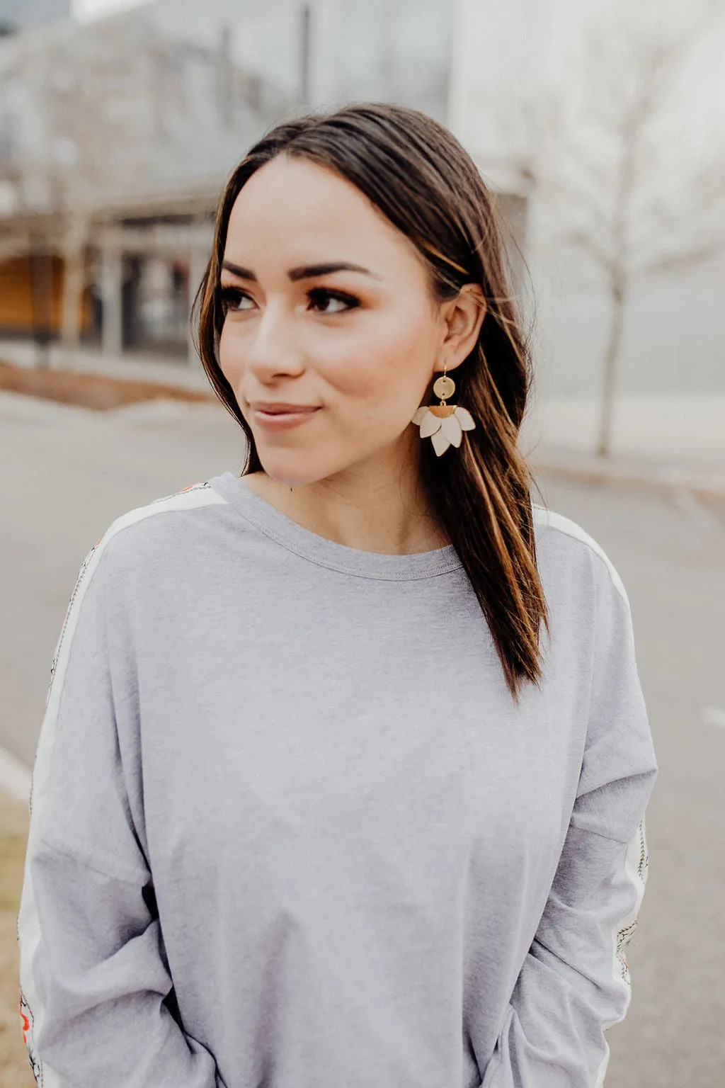 Ramona Leather Petal Earrings