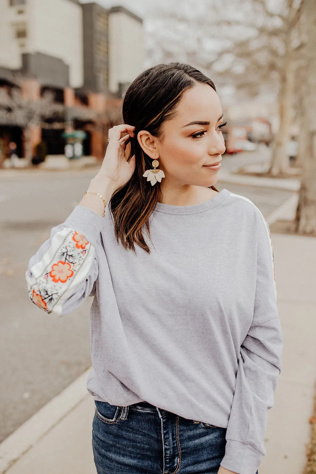 Ramona Leather Petal Earrings