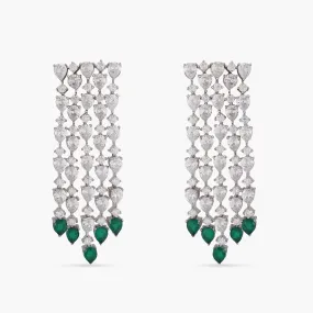 Rasika Chandlier Silver CZ Earrings