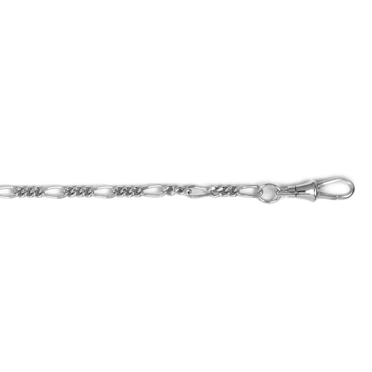 Rhodium Finish Figuaro 12" Watch Chain