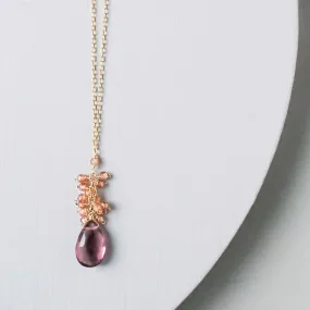 Rhodolite Garnet Cluster Necklace