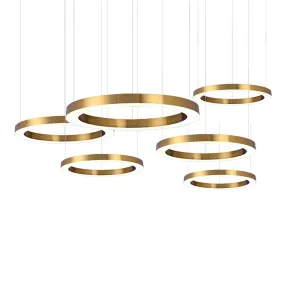 Ring Design Modern LED Chandelier Living Lamp Stainless Steel Gold Lighting