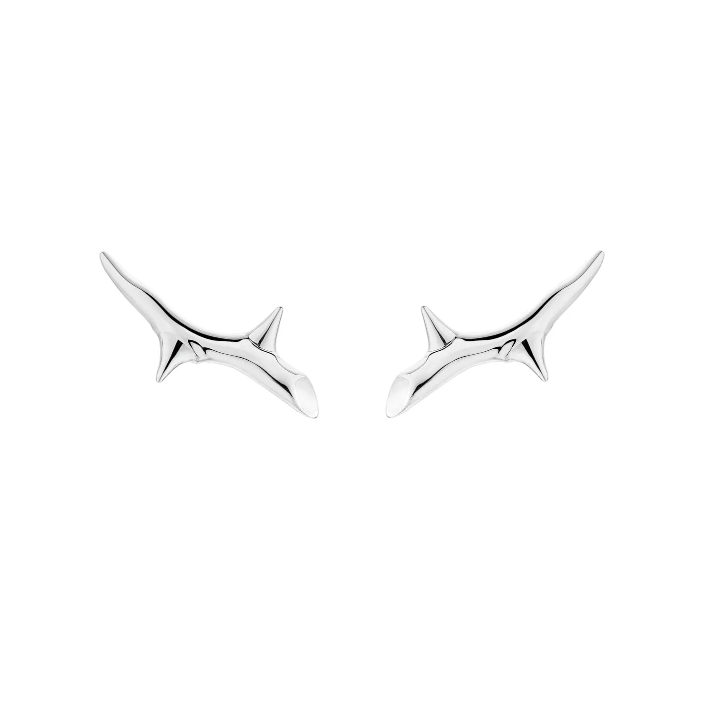 Rose Thorn Climber Earrings - Silver