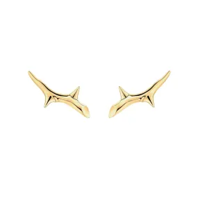 Rose Thorn Climber Earrings - Yellow Gold Vermeil