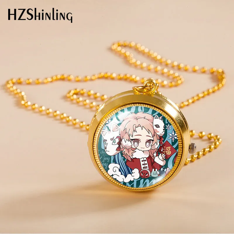 Rotating Pocket Watch Pocket Watch Male and Female Students Ornament Two-Dimensional Animation Necklace Pocket Watch