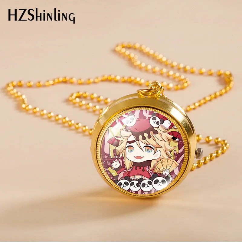 Rotating Pocket Watch Pocket Watch Male and Female Students Ornament Two-Dimensional Animation Necklace Pocket Watch