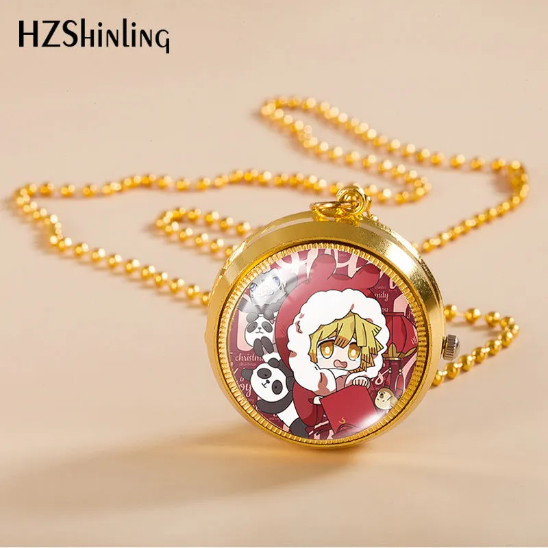 Rotating Pocket Watch Pocket Watch Male and Female Students Ornament Two-Dimensional Animation Necklace Pocket Watch