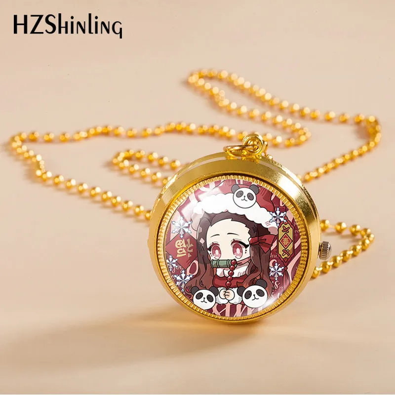 Rotating Pocket Watch Pocket Watch Male and Female Students Ornament Two-Dimensional Animation Necklace Pocket Watch