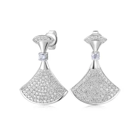 Round Brilliant drop earrings with 1.29 carats* of diamond simulants in sterling silver