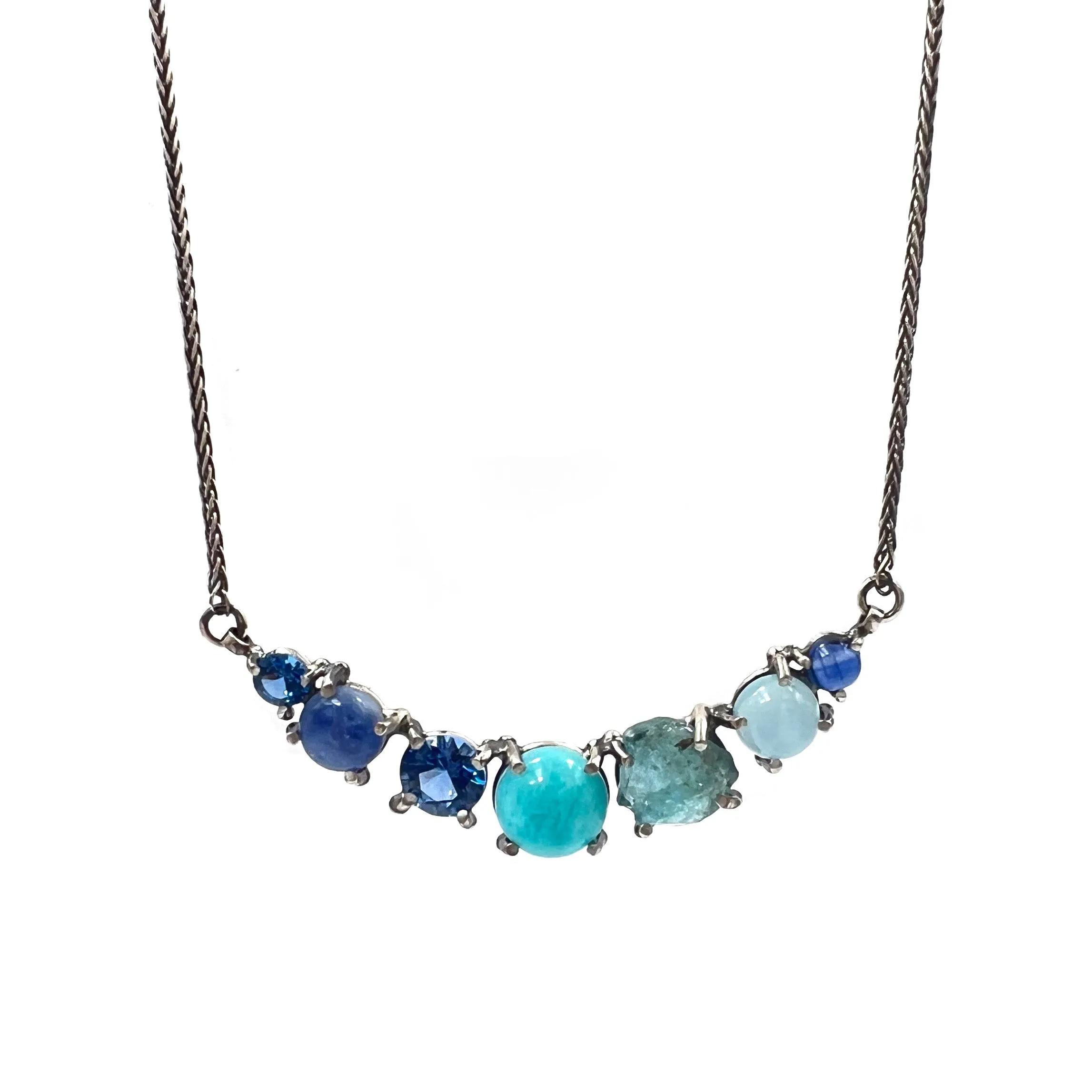 Row Necklace, Blue