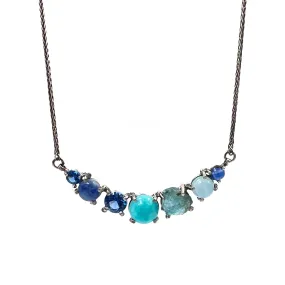 Row Necklace, Blue