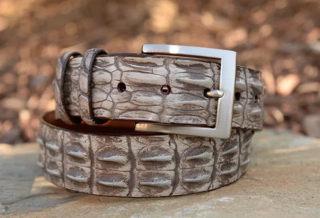 Saltwater Crocodile Belt: Antique Brown