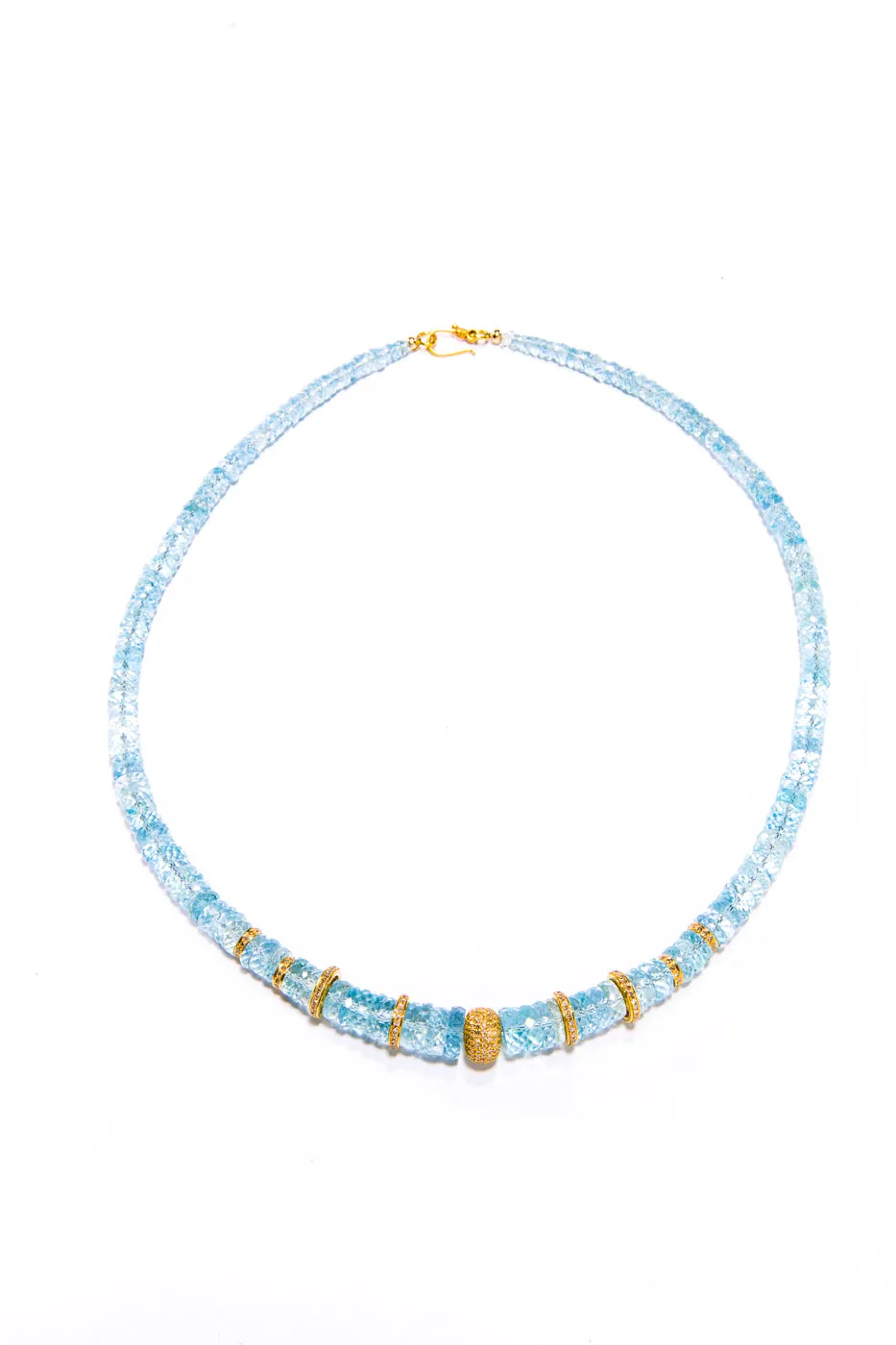 Santa Maria Aquamarine Heishi Bead Necklace