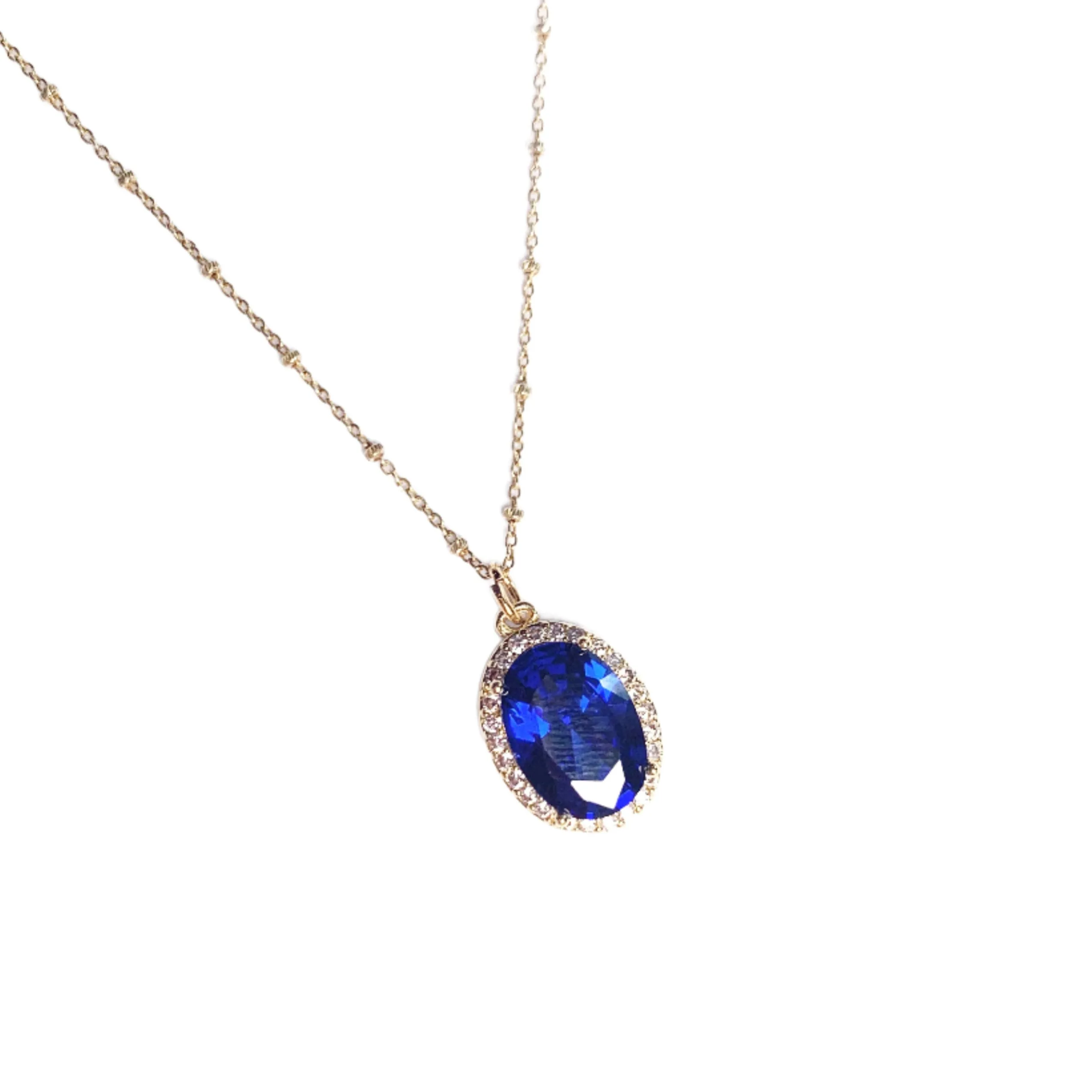 Sapphire Hidden Gem Pavé Necklace