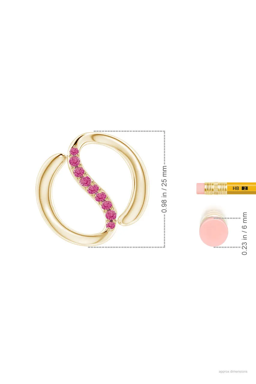 Shangri-La Yin-Yang 14K Gold and Pink Sapphire Knot Chain Pendant Necklace