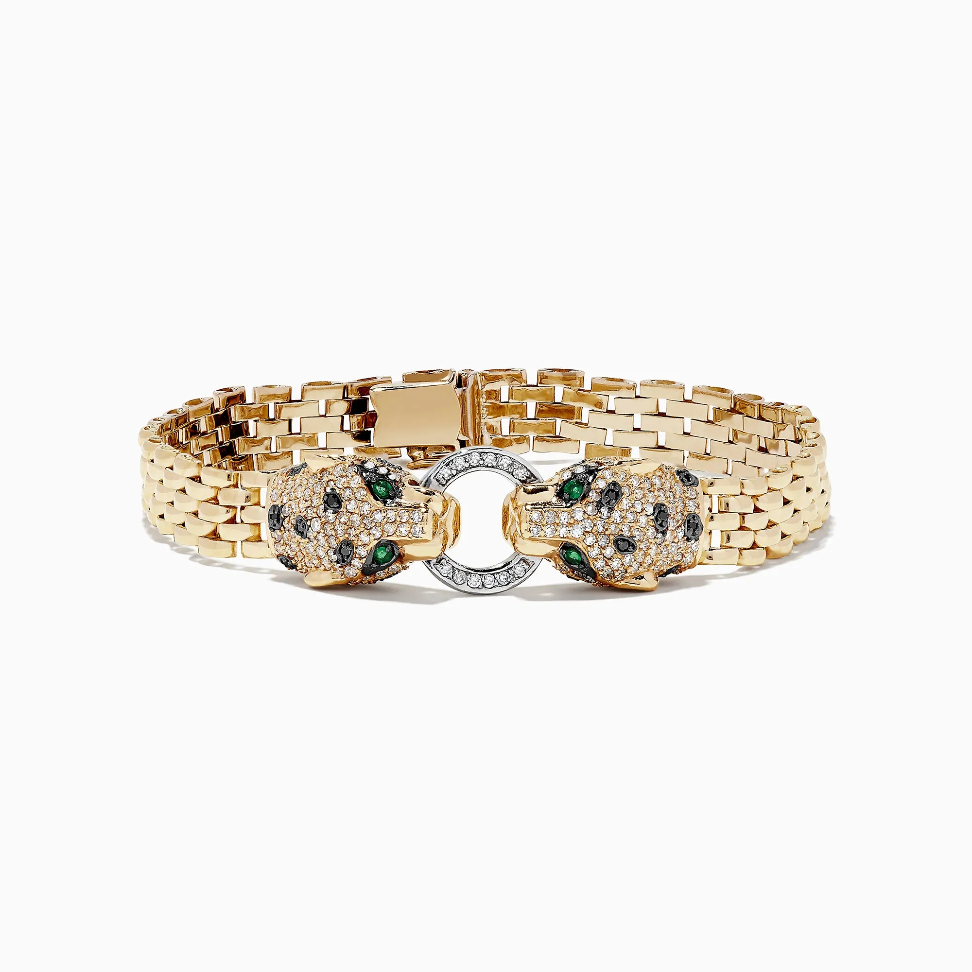 Signature 14K 2-Tone Gold Diamond and Emerald 7" Bracelet, 1.35 TCW