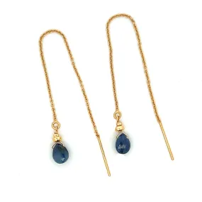 silk road - sapphire threader earrings