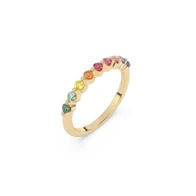 Single Prong Rainbow Ring