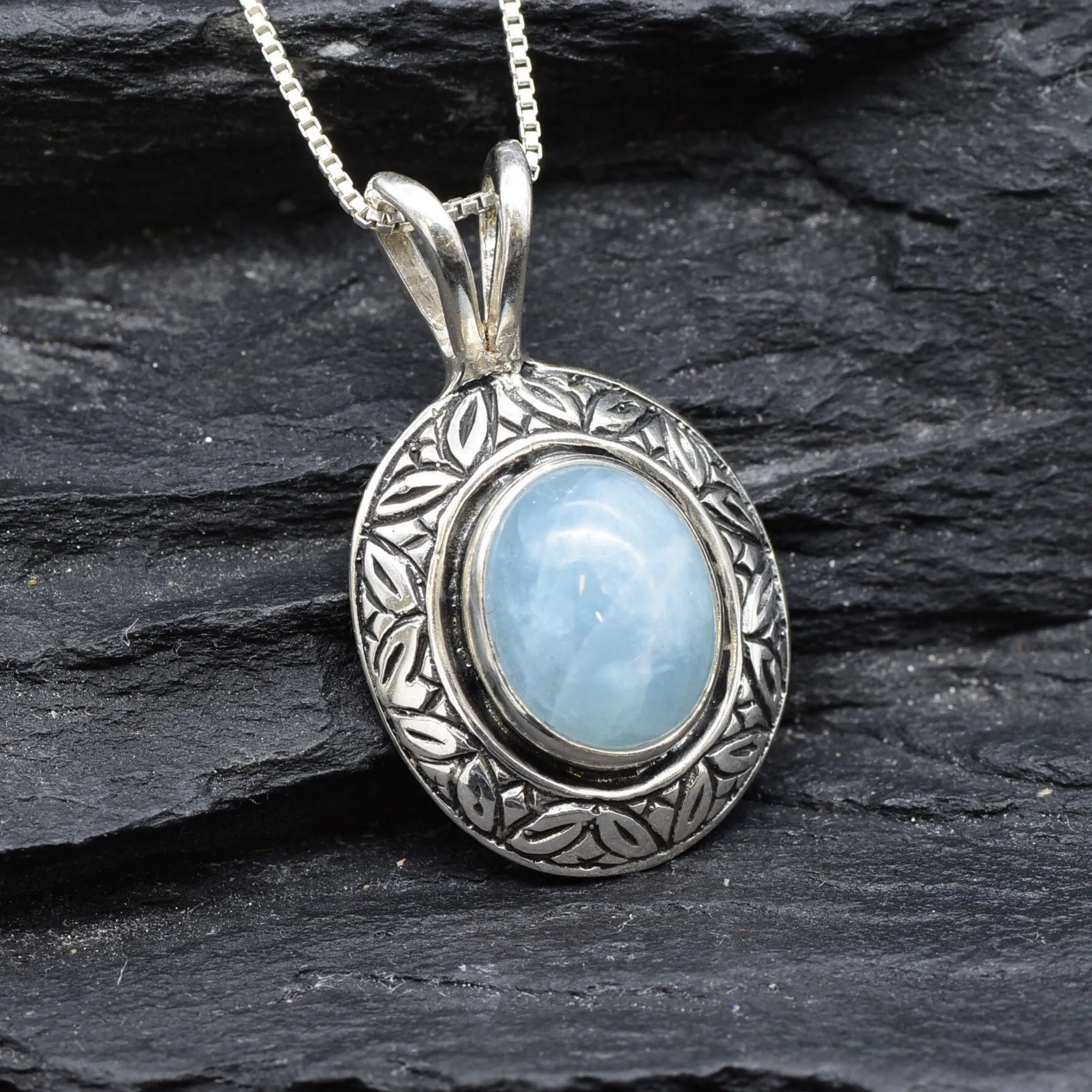 Sky Blue Pendant - Genuine Aquamarine Necklace, March Birthstone Necklace