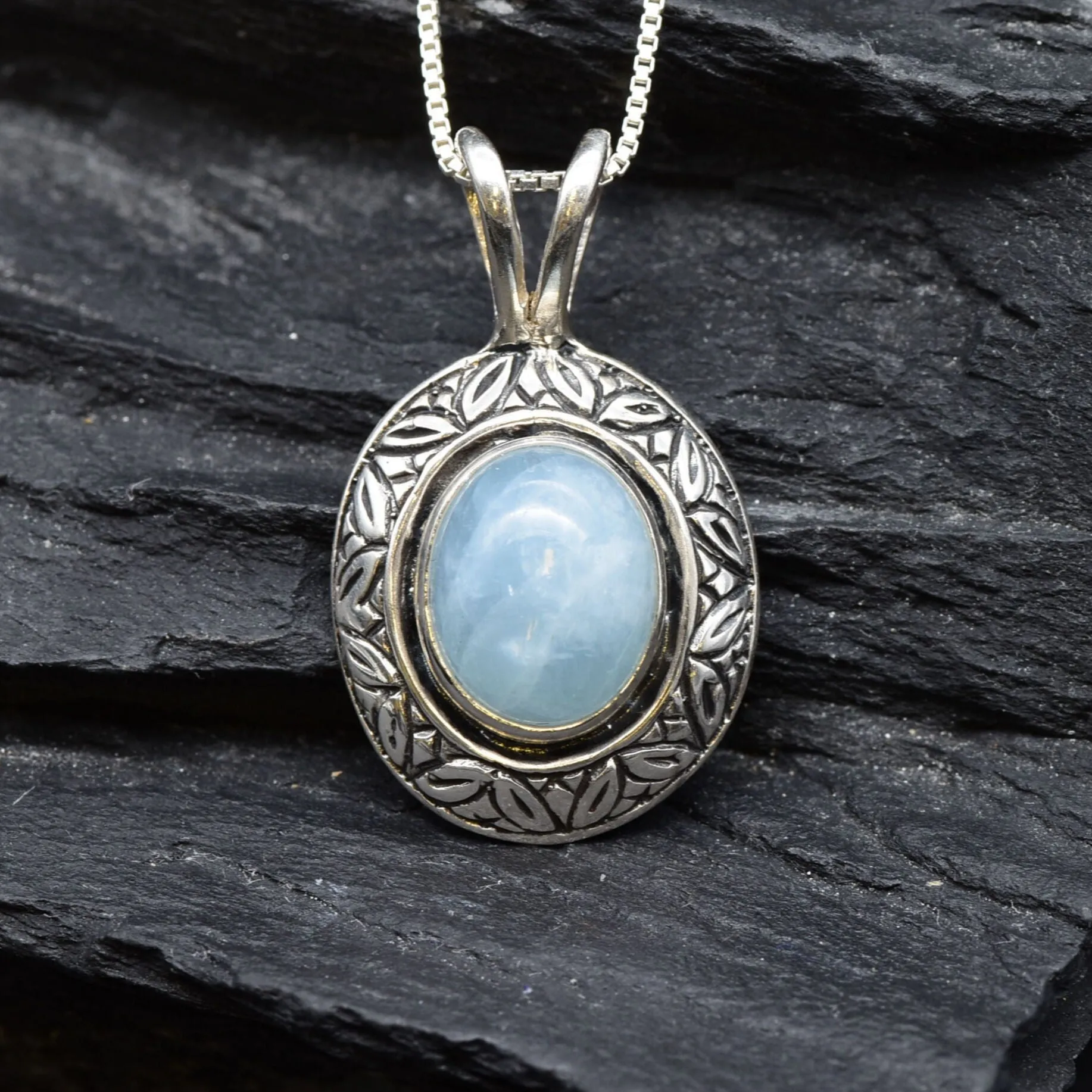 Sky Blue Pendant - Genuine Aquamarine Necklace, March Birthstone Necklace