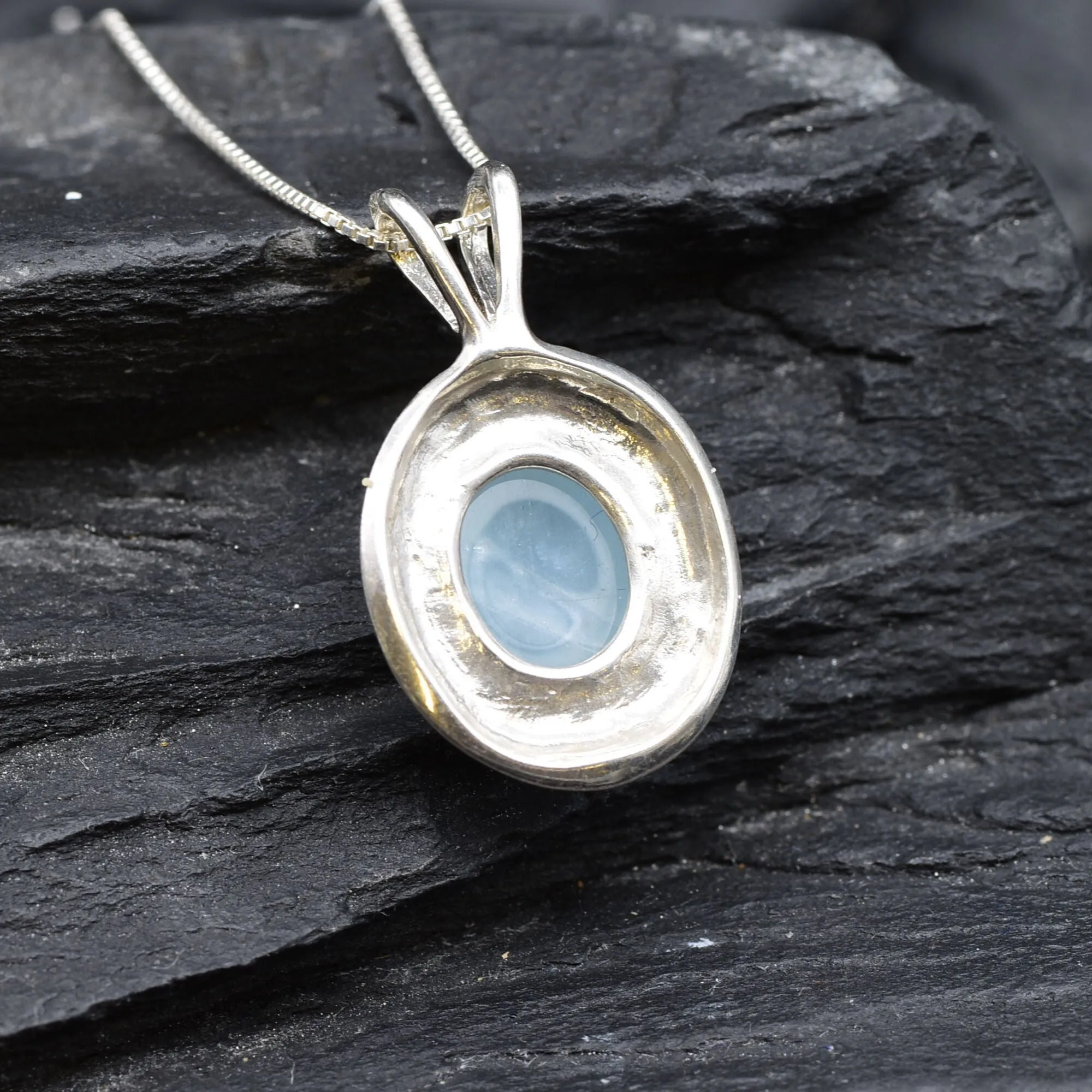 Sky Blue Pendant - Genuine Aquamarine Necklace, March Birthstone Necklace