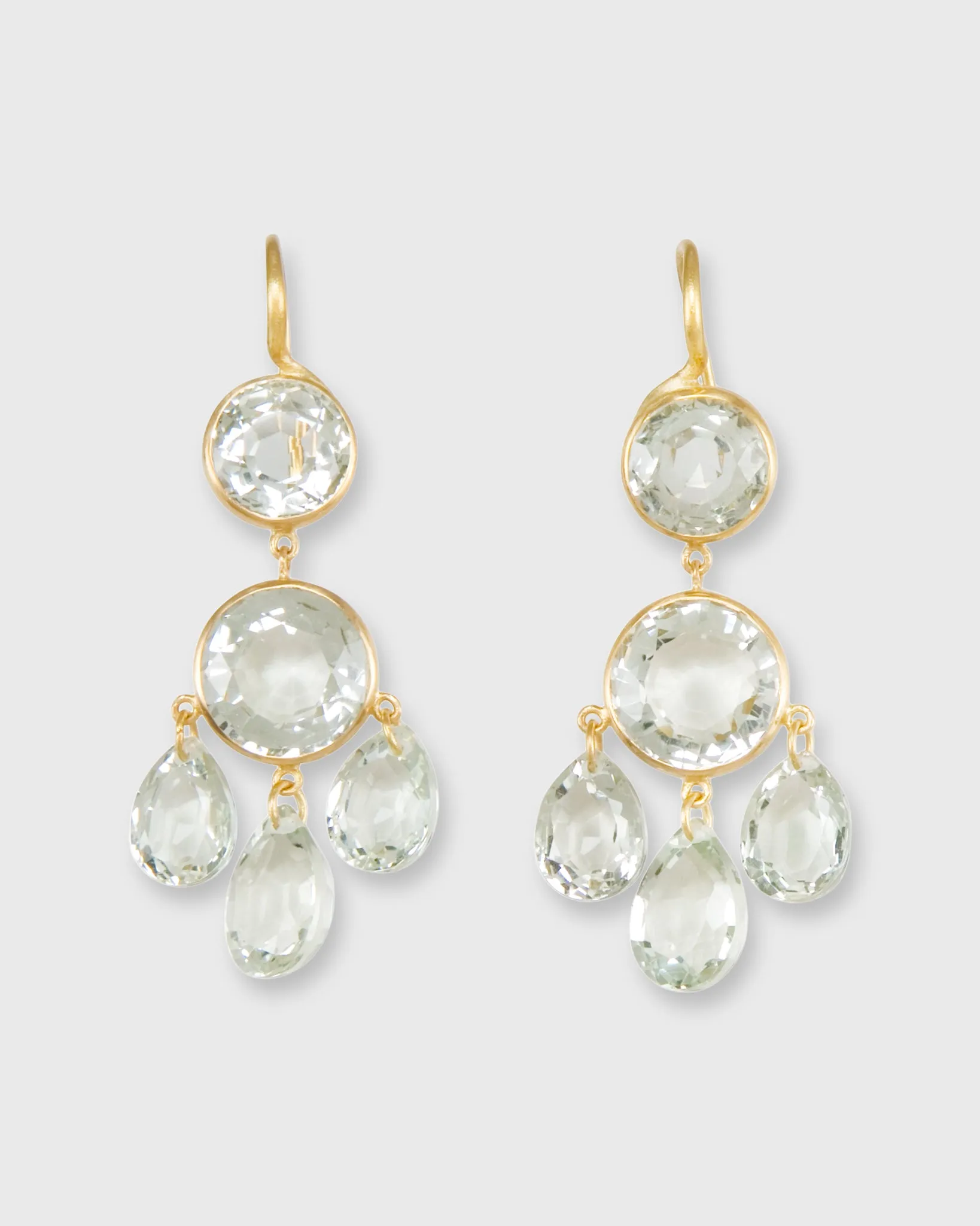 Small Gabrielle d'Estrées Earrings in Green Quartz